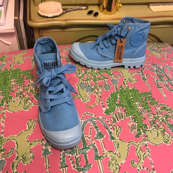 Palladium scuba blue kids ‘Pampa HI V Varsity’ Boots - Picture 1 of 10